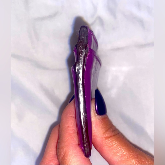 Coach Signature C Purple Patent Leather Credit Card Holder - Picture 2 of 10